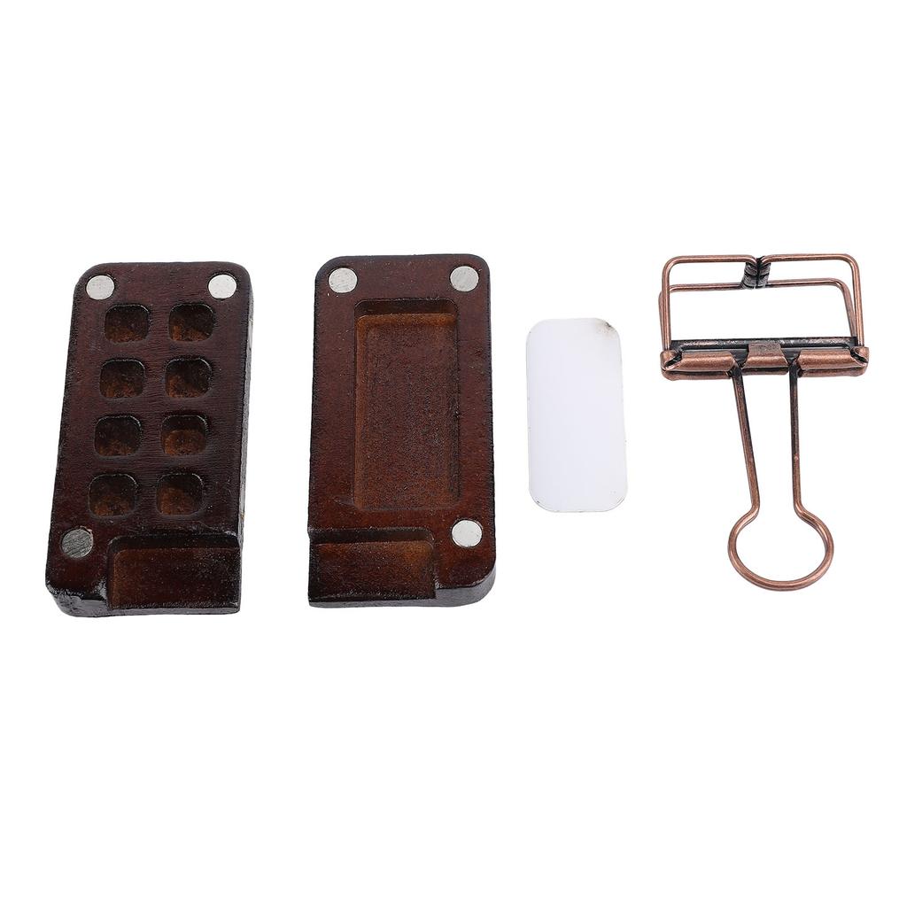 Miniature Wooden Palette Box Watercolor Paint Palette 8 Grids Wooden Travel Palette With Clip for