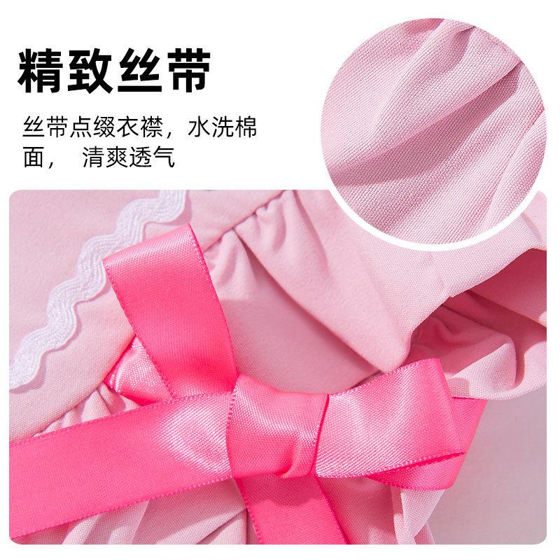 Spring and Summer Small Flying Sleeves Princess Style Bow Dog Vest Cat Breathable Thin Two-legged Pet Clothes
