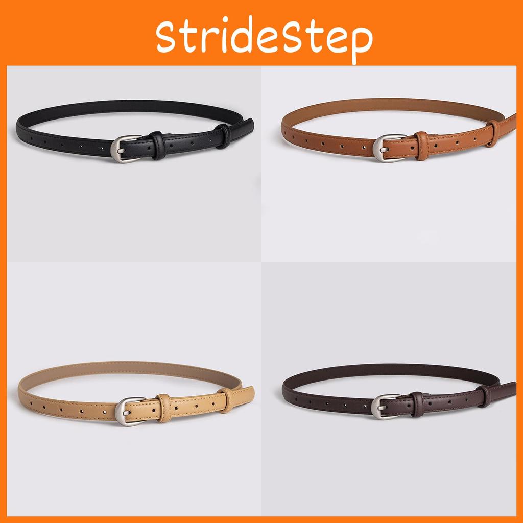 Women Simple Leather Waist Belt Office Casual Fashion Round Buckle Metal