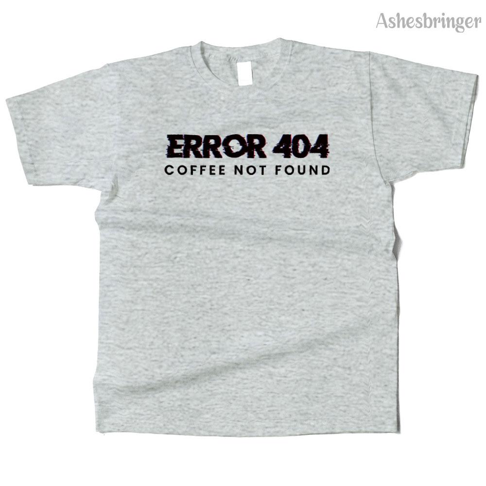 

Mens Cotton Error 404 Coffee Not Found Graphic Funny T Shirt Street Casual Style Tee for Men and Women 4XL