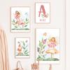 Fairy Leaf Flower Mushroom Butterfly Snail Custom Name Wall Art Canvas Painting Nordic Poster Print Pictures For Kids Room Decor