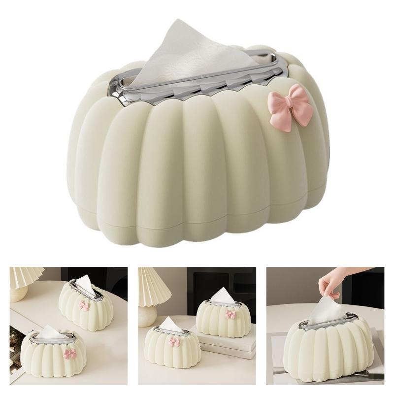 Decorative Pumpkin Shaped Tissue Dispenser Easy Clean Plastic Household Essential for Living Room