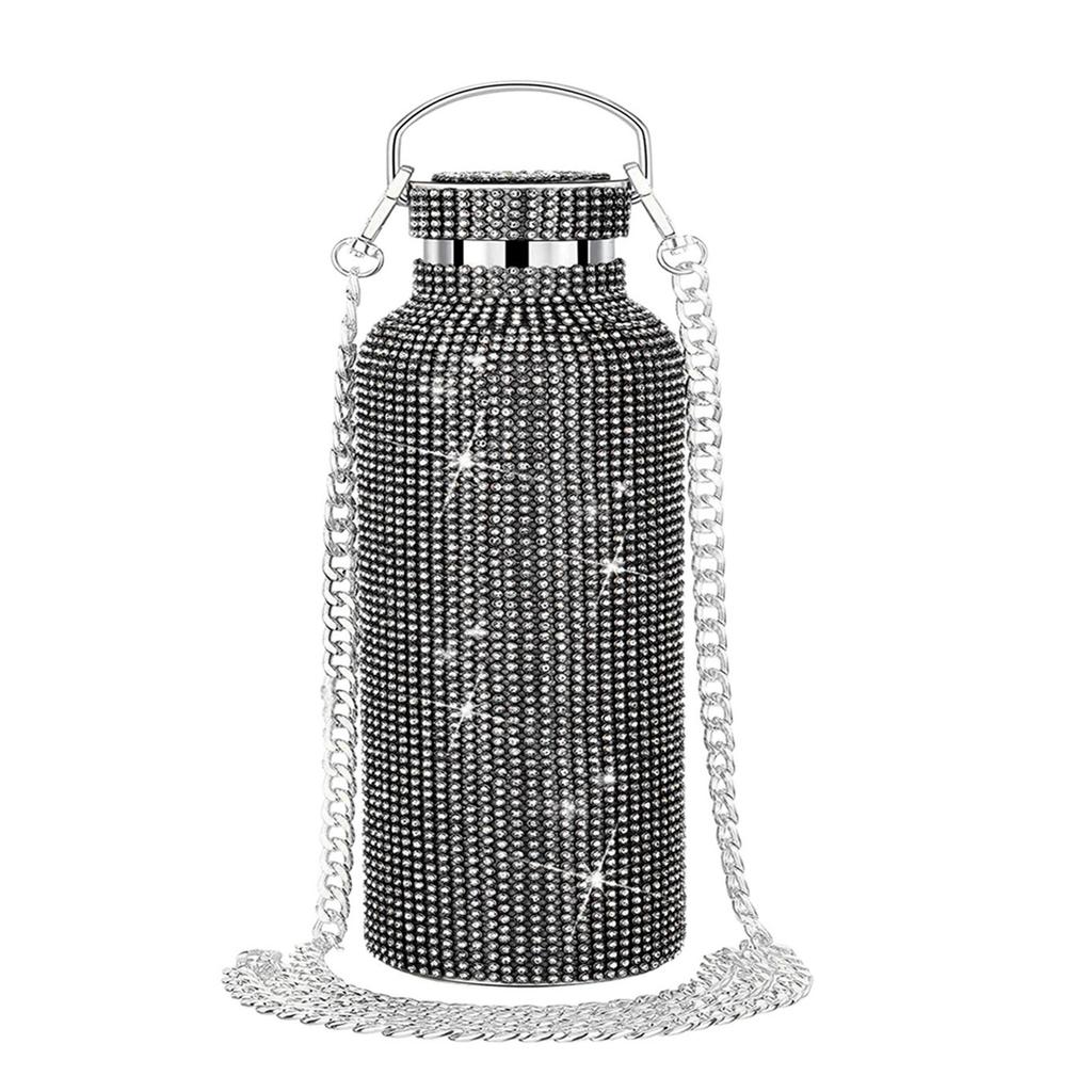 Botella de Agua de Diamante Rhinestone Bling Termo Glitter Botellas Acero Inoxidable Botella de Agua Aislada Regalo