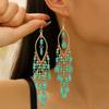 Vintage Bohemian Long Tassel Earrings, Charming Women's Ethnic Jewelry Earrings, Fashionable Party Bohemian Accessories