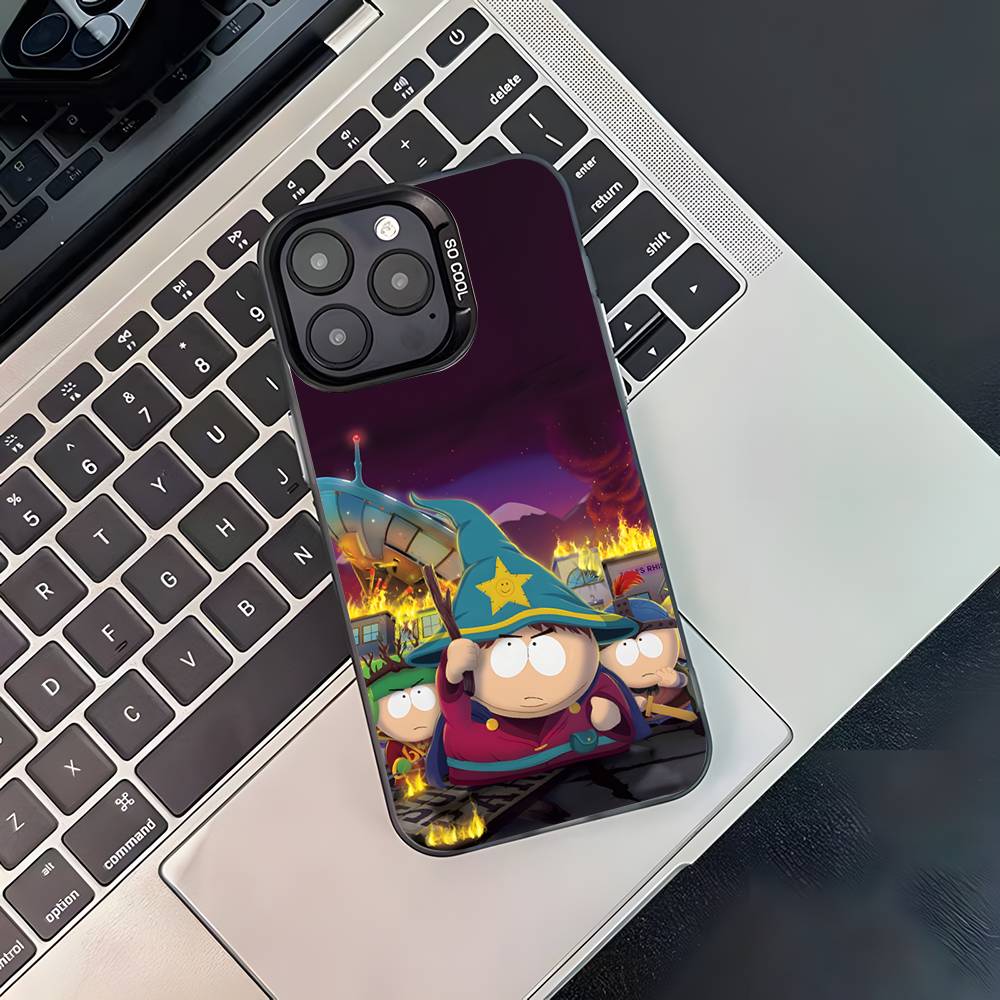 

Cartoon Funny S-South-P-Park Phone Case For iPhone 17,16,15,14,13,12,11,Pro,Max,Plus,Black Matte Shockproof Cover iPhone13
