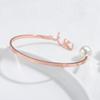Custom Pearl Arabic Name Adjustable Bracelet  Stainless Steel Personalized Nameplate Bangles for Fashion Lucky Women