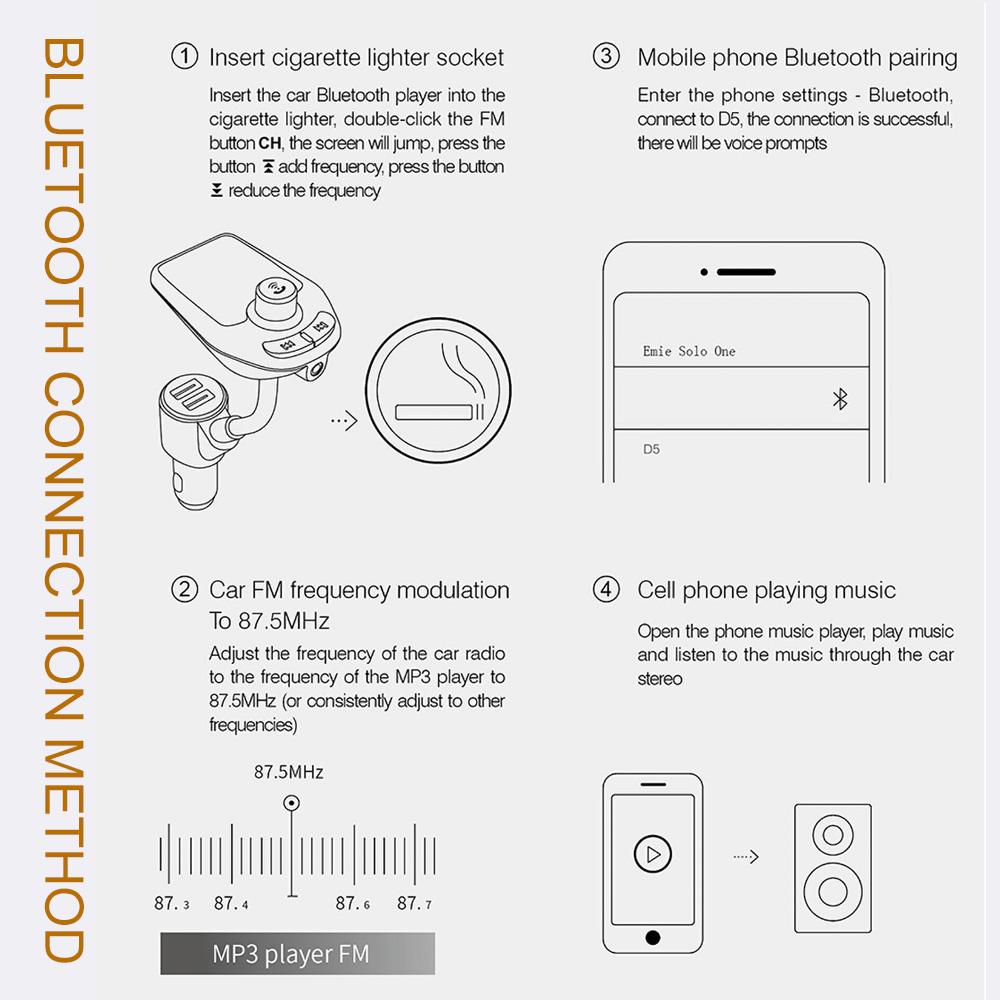Noul Mp3 Player Bluetooth Car Kit Music Player FM Transmitter Modulator cu 3.0a Dual Usb Car Charger Boxes Conexiune AUX
