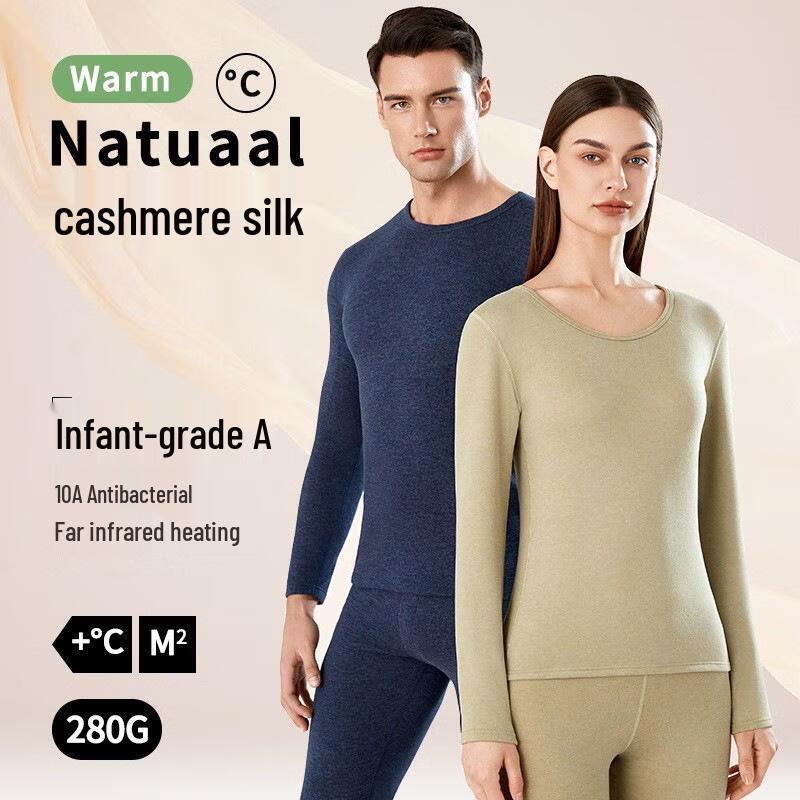 JINGRXA Unisex Cashmere Silk Thermal Underwear Set