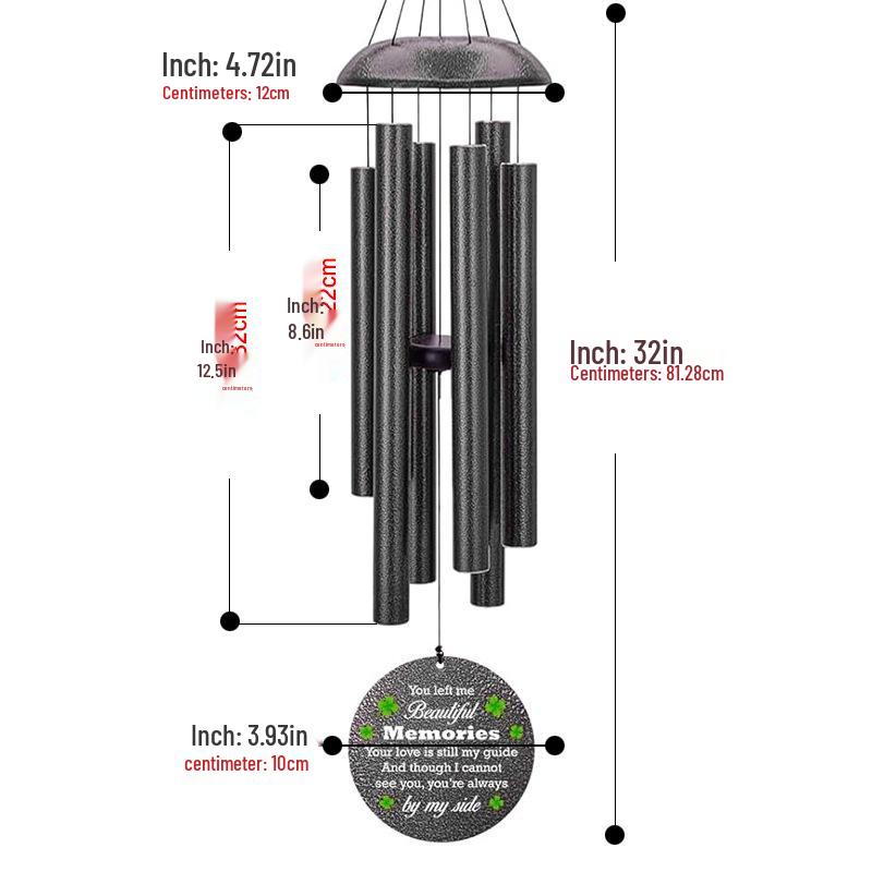 60" Extra Large Tuned Metal Wind Chime for Outdoor Relaxation - Low Tone Memorial Chime