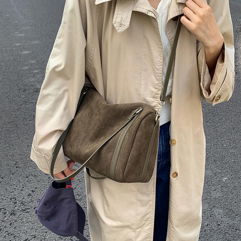 Fashion Women Shoulder Bag Faux Suede Crossbody Bags High Capacity Matte PU Leather Female Tote Handbags