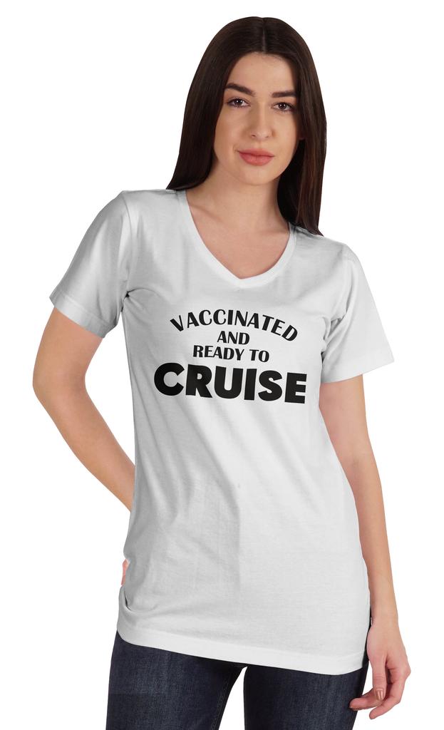 Inkmeso Vaccinated And Ready To Cruise Funny Pro-Vaccine Crew Neck T-shirt For