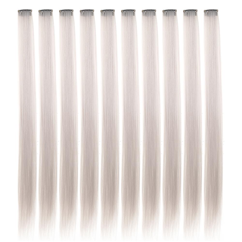 10PCS/Pack Colored Party Highlights Clip in Hair Extensions for Girls 18 Inches Omber colors Straight Hair Synthetic 2027