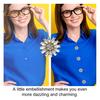 1/6 Pcs Rhinestone Buttons Covers Flower Sleeve Button Covers No Sew Instant Button Clip Button Embellishments for Dress Suit Tux Shirt Tuxedo DIY