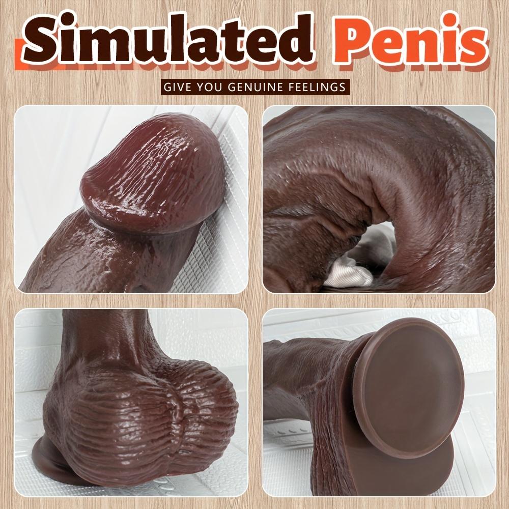 9,65" Realistisk Svart Dildo med Sugekopp, Flere Størrelser, Flytende Silikon, G-punkt- og Analsimulering for Par, Håndfri Lek