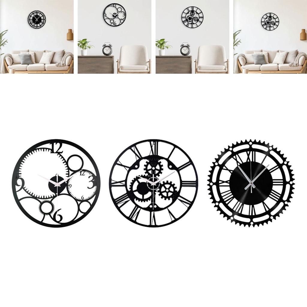 Chic Round Wall Clock Stylish Home Decor Accent for Study Room