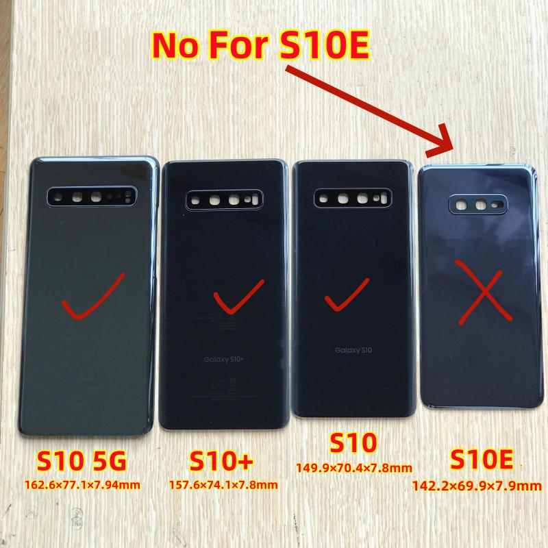 Back Glass Battery Cover for Samsung Galaxy S10 S10+ S10Plus S10 5G SM-G977N/B/U G9750 G9730 Back Cover Repair Parts Door