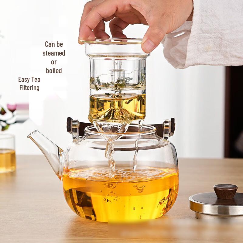 Heat-Resistant Glass Teapot with Handle