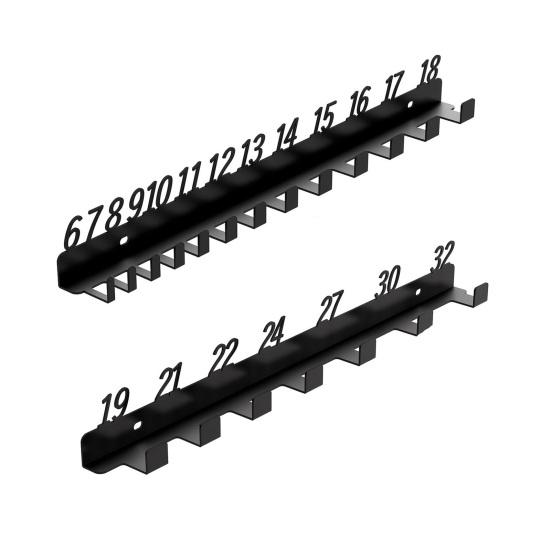 Metal Wrench Organizer Wall-Mounted Wrench Holder with Size Number Heavy Duty Tools Storage Rack for Garage Shed Work Van Garden Shop Mechanic Yard