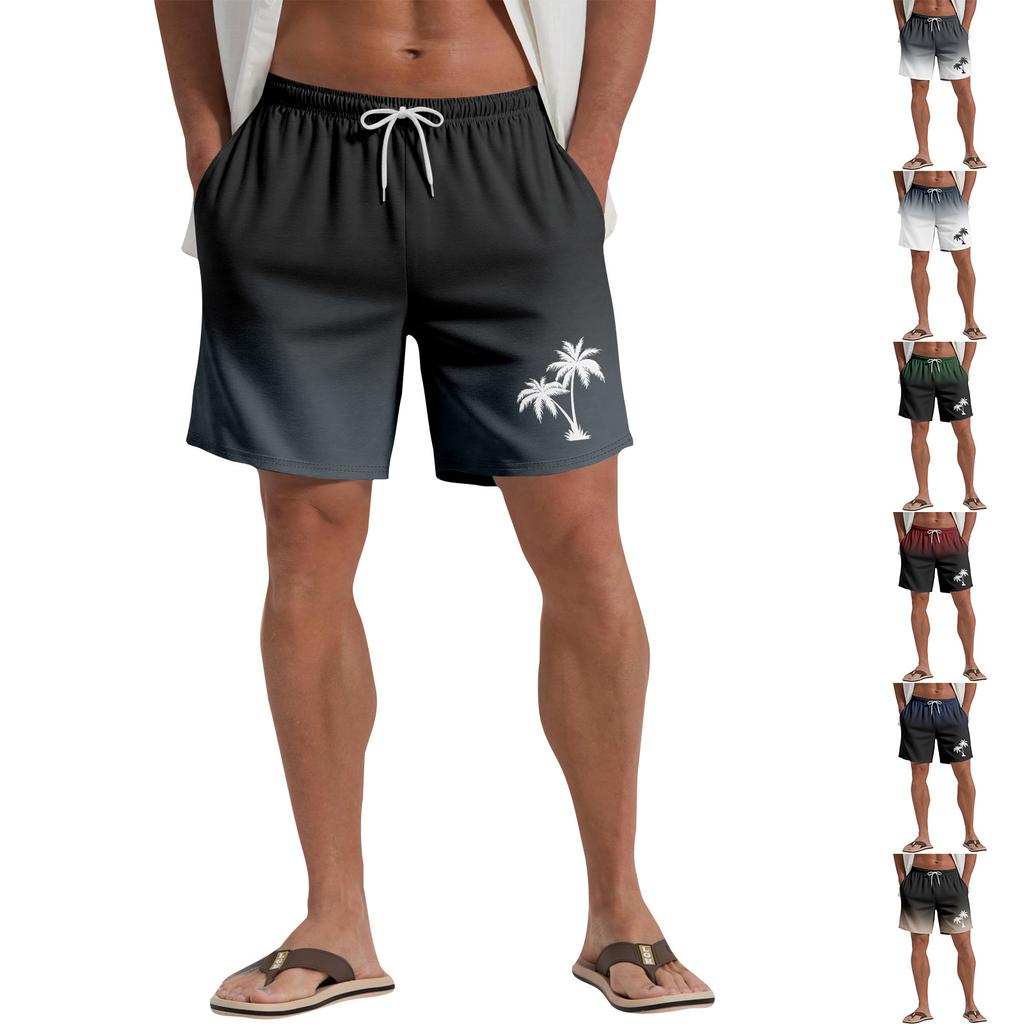 Hawaiian Plant Printed Men's Casual Beach Shorts
