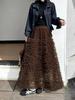 2025 Korean Style Thousand-Layer Wood Ear Cake Skirt: Elegant Long Fluffy Gauze for Autumn/Winter
