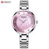 CURREN 9051 Neues Design Lila Mädchen Quarz Uhr Überlegenes Edelstahlarmband Wasserdicht Diamantdekoration Rohs Prägnante Uhr