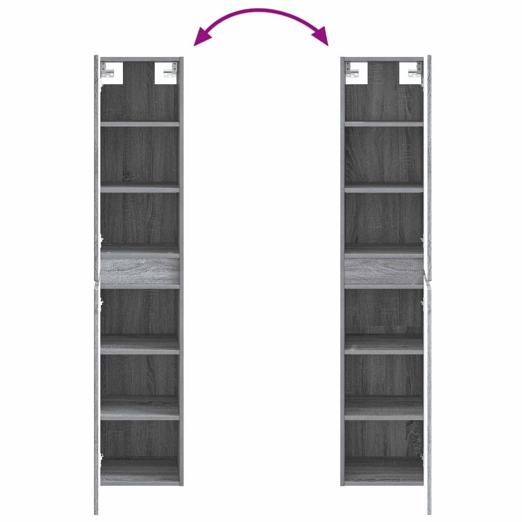 Bathroom Cabinet Set 5 Pcs Grey Sonoma 53 X 15.5 X 70 Cm
