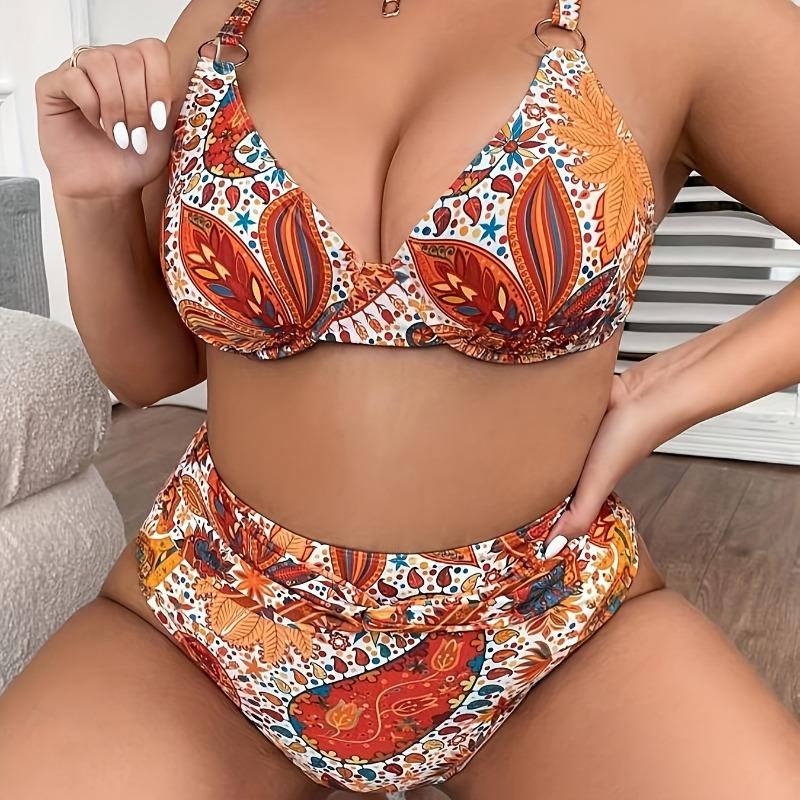 2024 New European and American Plus Size Women's Swimsuit Tankini Fashion Swimsuit