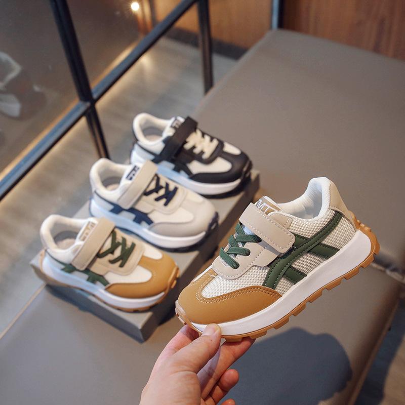 2025 Spring and Autumn New Girls' Children's Sneakers Boys' Soft Bottom Mesh Breathable Running Shoes Children's Medium and Older Children's Shoes