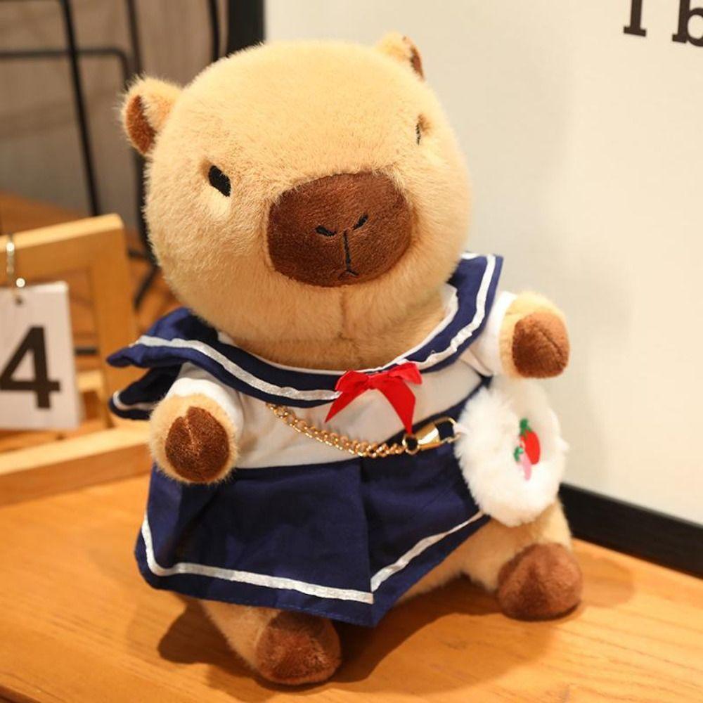 Dress Up Capybara Plush Doll Cartoon Capibara Fluffty Doll Cute Capybara Plush Toy  Home Decor