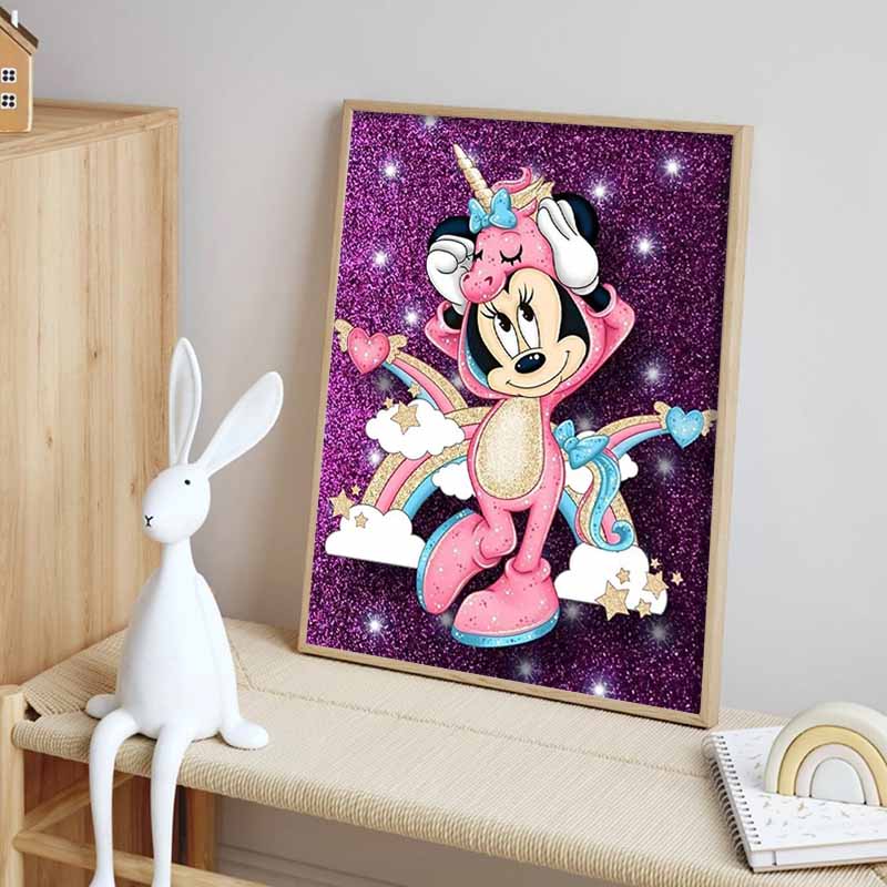Disney Diamond Painting Minnie Mouse Pajamas Dreamy and Healing Illustration Mosaic Embroidery Diamond Painting Cross stitch Home Decoration 5D DIY