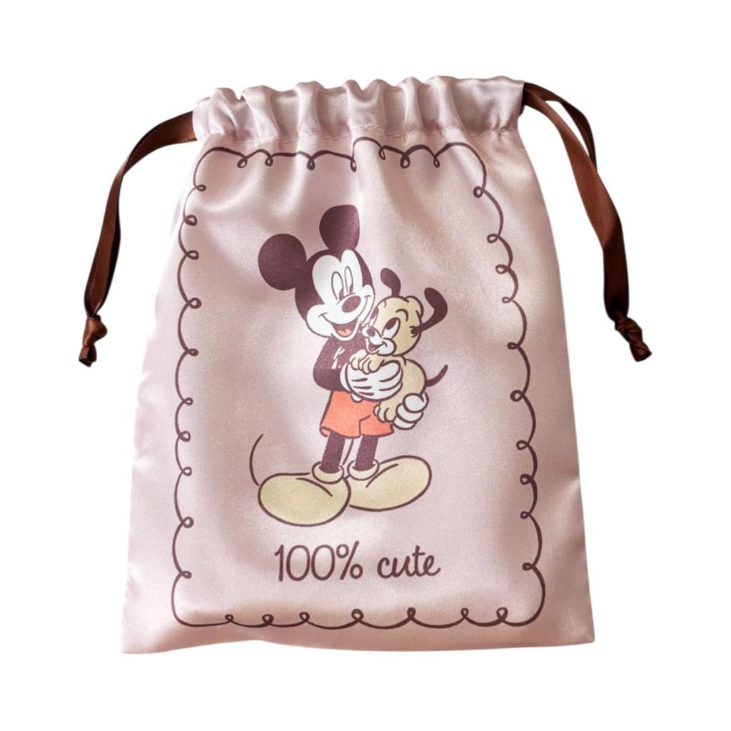 Small Planet Disney Ribbon Drawstring Bag Mickey Mouse/Minnie Mouse/Cute