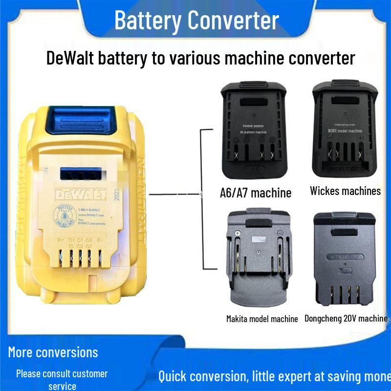 DeWalt Battery Adapter for Makita, Maktec, Dongcheng, Worx, Big Yi, DaYou, Dongke Machines