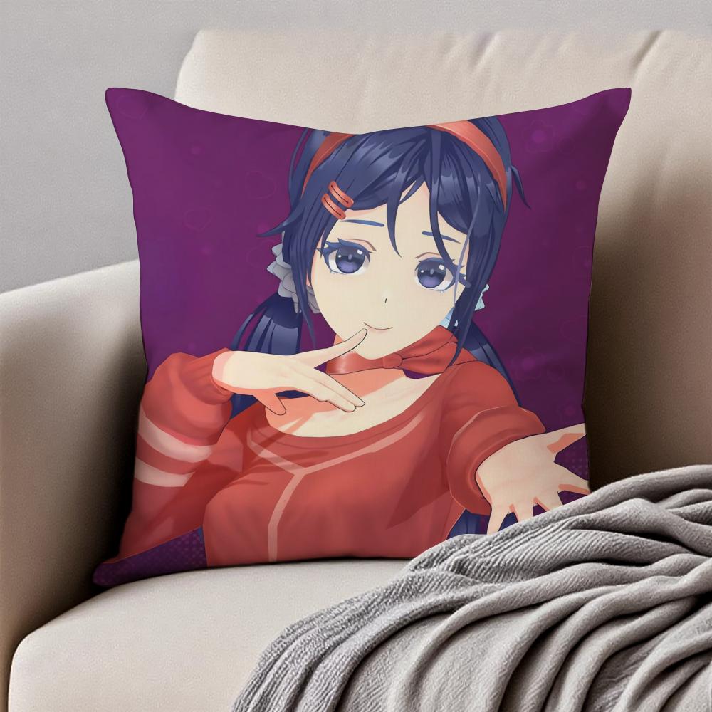Cute Japanese Game MMiSide Cushion Cover Pillowcase Antidustmite Invisible Zipper Short Plush Sofa Cushion