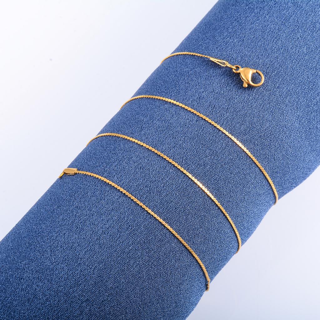 0.8/1.1/1.5mm Stainless Steel Dainty Neck Cable S Chain Thin Necklace for Women Metal Collar Choker Jewelry Accessories Gift