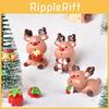 Festive Resin Christmas Reindeer With Gift Box And Candy Cane Decor