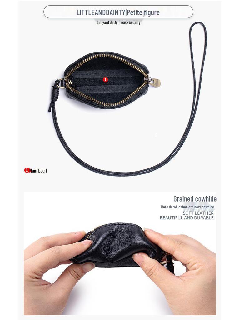 Damen Mini-Münzbörse & Schlüsseletui aus echtem Leder