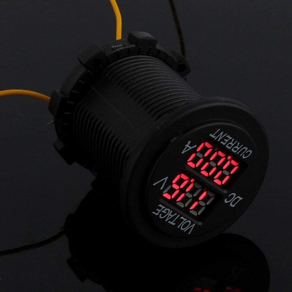 Car Motorcycle  12-24V Dual LED Digital Voltmeter Ammeter Amp Volt Meter Guage Motorcycle Dual LED Voltmeter Ammeter