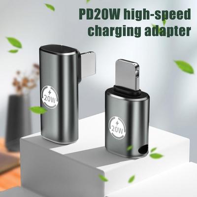 1Pcs PD20W Type C Fast Charging OTG Adapter For IPhone 14 13 12 USB C Female To Lighting Male Straight Head Elbow Converter