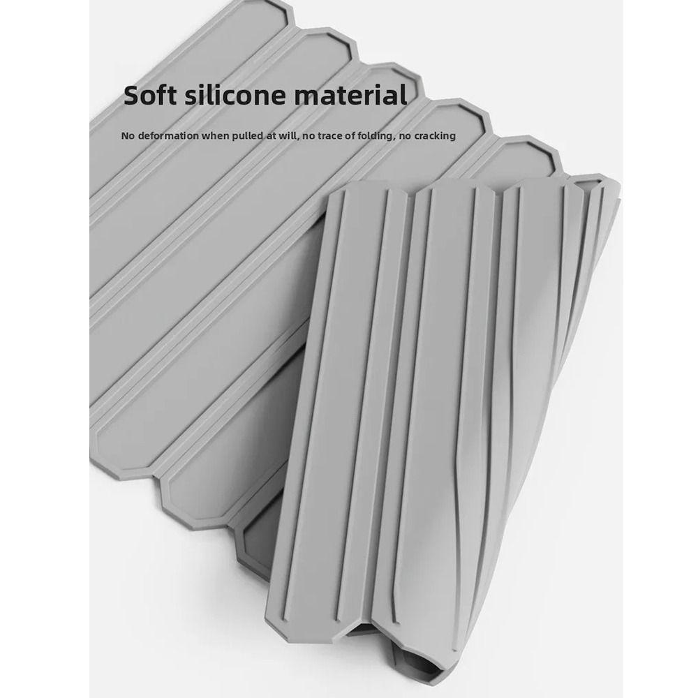Collapsible Silicone Drain Pad Quick-drying Foldable Dish Drainer Kitchen Drying Mat  Cups Bottles