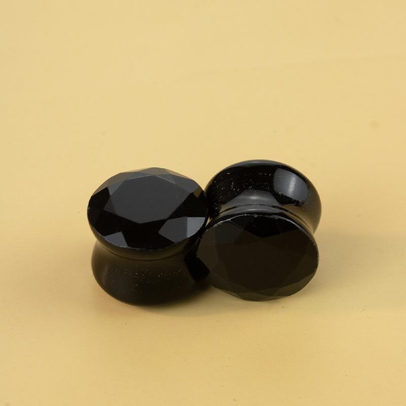 

1 пара простых двусторонних стеклянных секций, расширение ушей, индивидуальный тренд, модный дизайн, ювелирные изделия для пирсинга, расширение ушей 6mm