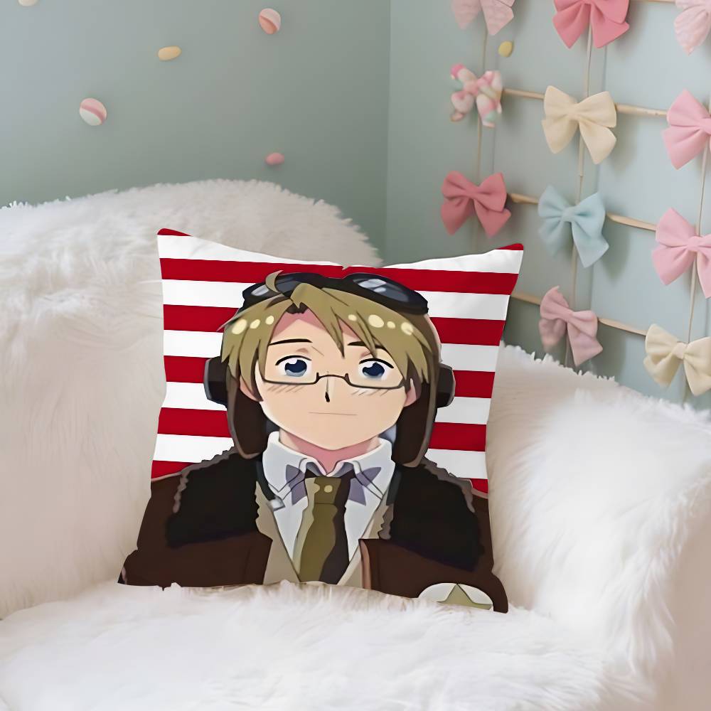 Anime Hhetalia World StarsS Case Plush Fabric Soft Pillowcase Double Sided Print Cushion Cover Household Gifts