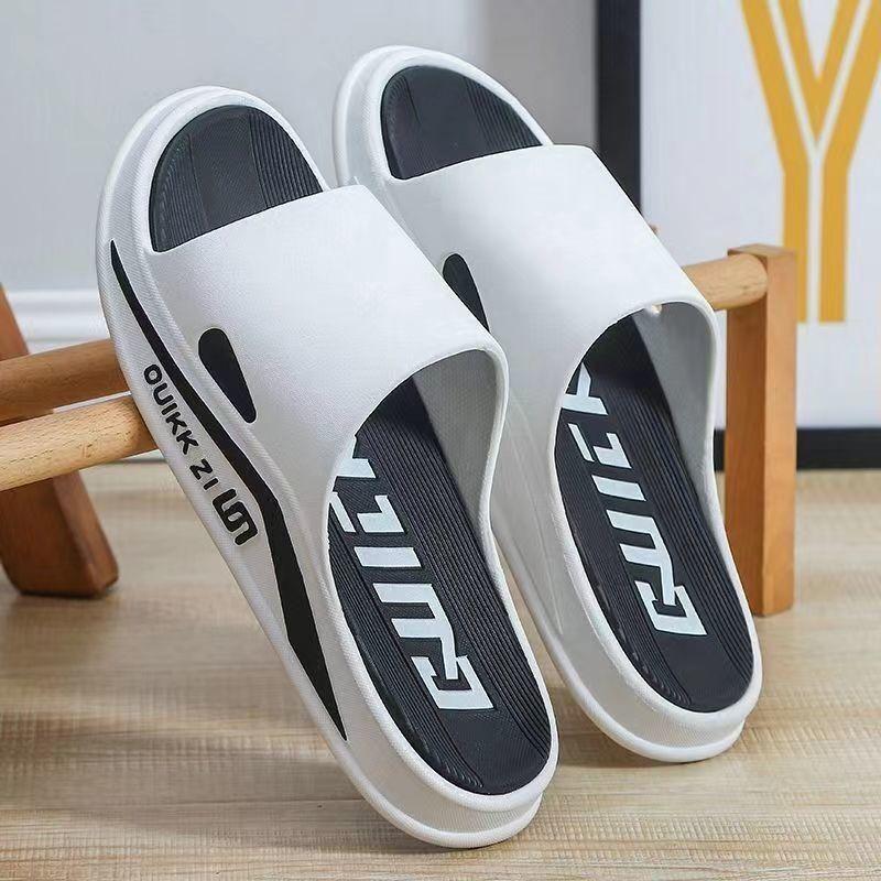 New slippers men's summer thick-soled outer wear sports wear-resistant indoor home non-slip one-word drag cool slippers