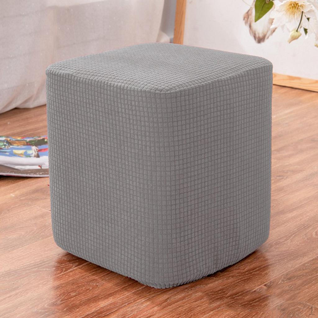 

Elastic Cover for Square Ottoman Footstool Gray