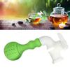 2Pcs Household Office Green Silicone Tea Infuser Faucet Shape Tea Strainer Filter Accessory