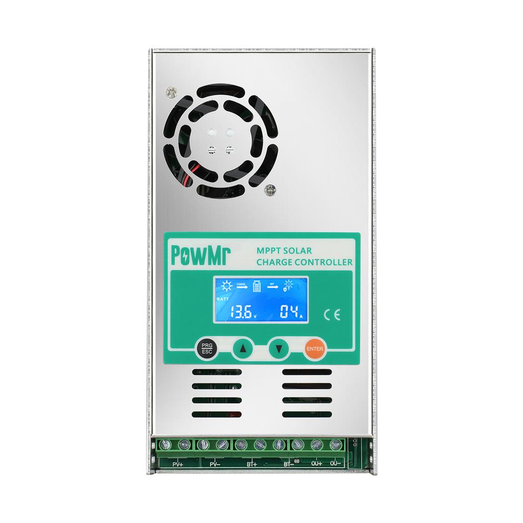PowMr 60A MPPT Solar Charge Controller Max.PV 160V 2800W for 48V/36V/24V/12V Solar System with LCD Controller Panel Reguler