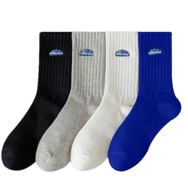 5 Pairs of Sports Socks for Men and Women with The Same Paragraph Thin Spring, Summer and Autumn Models of Mid-calf Socks Embroidery Socks Sports