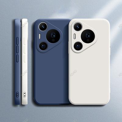 Half Wrapped Pure Color Phone Case for Huawei Pura70 Pura 70 Pro 70Pro 5G 6.8" Soft Liquid Silicone Shockproof Back Covers Shell