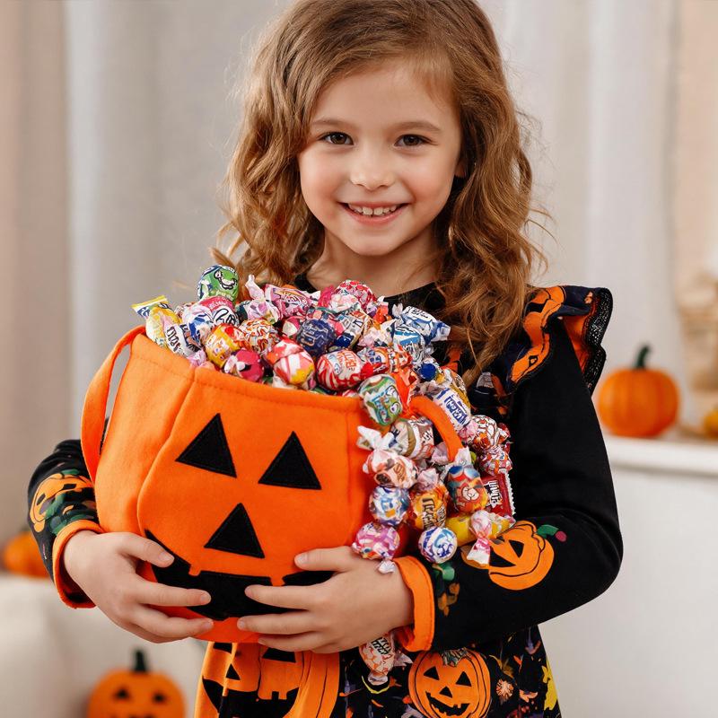 Fashionable Halloween Pumpkin Non-Woven Handbag - Personalized Candy Shopping Bag