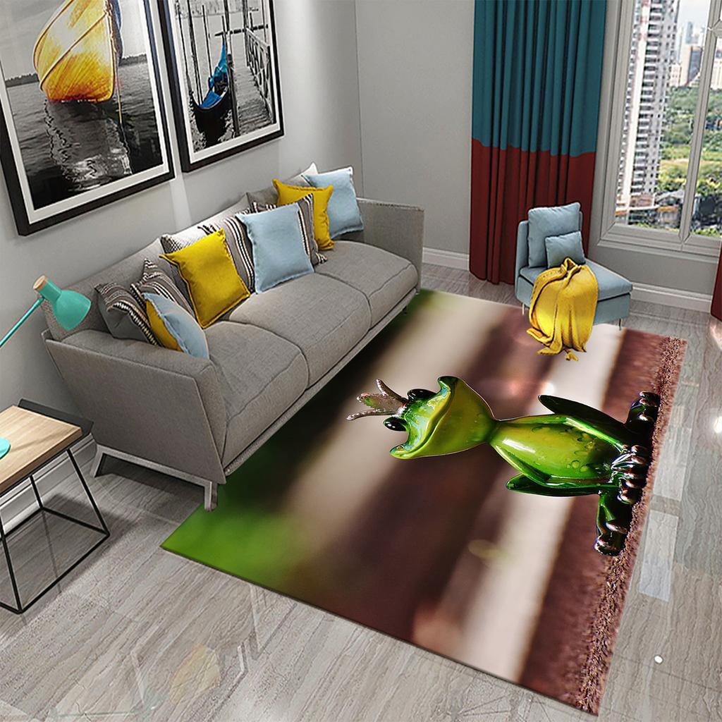 Frosch Teppich Bunt Niedlich Tier Muster Teppich für Badezimmer Rutschfeste Bereichsmatte Wohnzimmer Kinder Schlafzimmer Bodenmatte Eingangsdekor