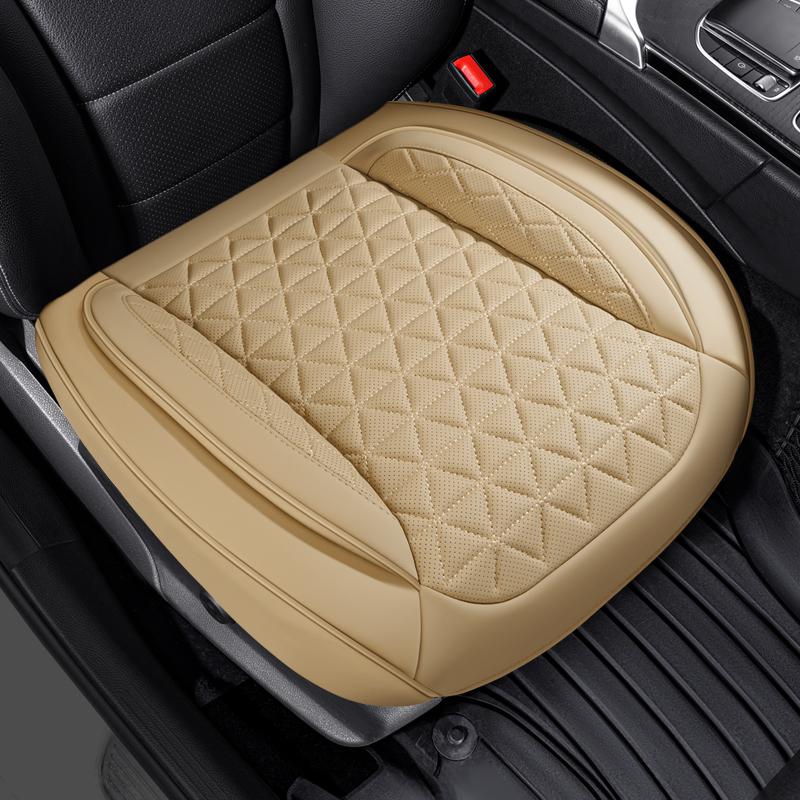 Diamond Lattice Embroidery PU Leather Car Seat Cushion, Thickened Three-dimensional Wings Breathable,For 95% Cars,For All Season